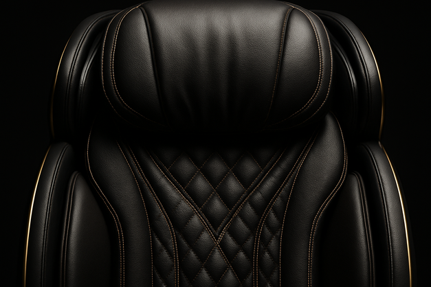 Close-up of massage chair top section