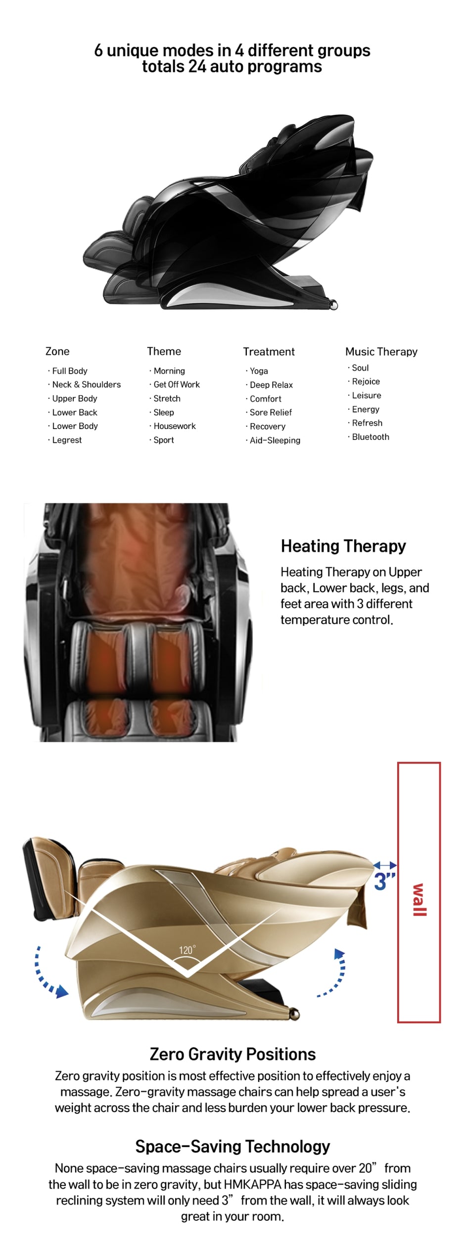 Kahuna Massage Chair 4D+@ HSL-Track Voice Recognition Zero-Gravity Full-Body Massage Chair, Tablet Remote Hubot4D (Champaign)