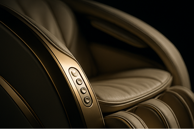 Luxury Cream and Gold Massage Chair